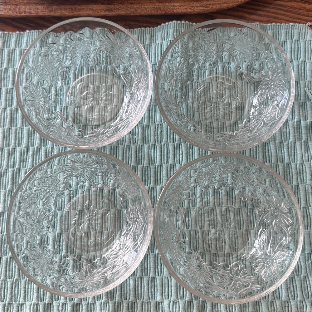 Set of 4 Princess House Fantasia 5-1/4 inch Coupe Soup Cereal Bowls Clear - Picture 3 of 3